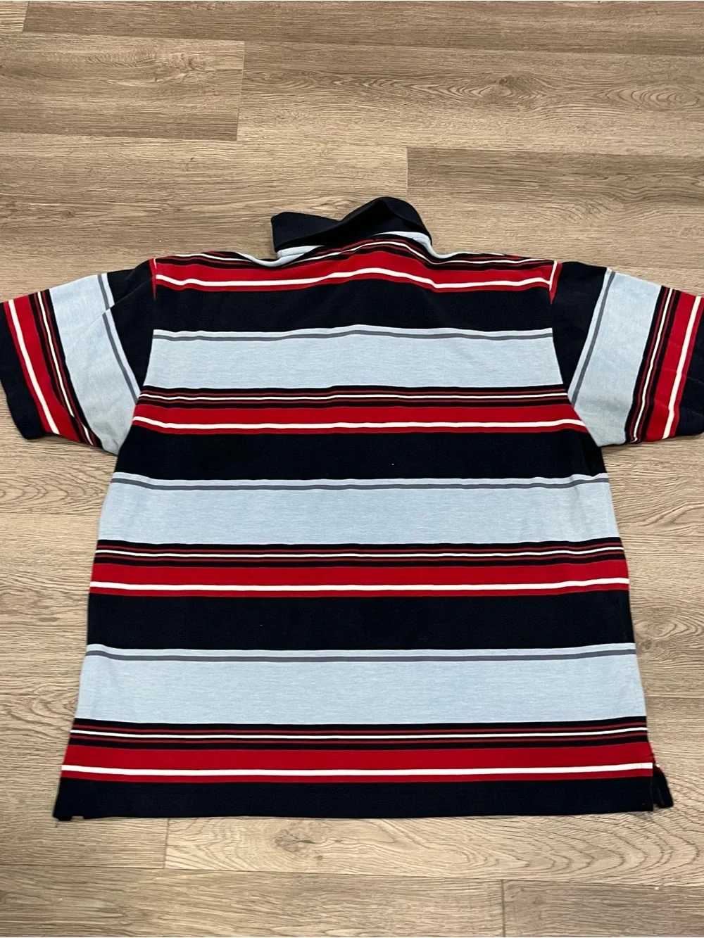 Ralph Lauren Striped Polo in Navy, Light Blue & Red